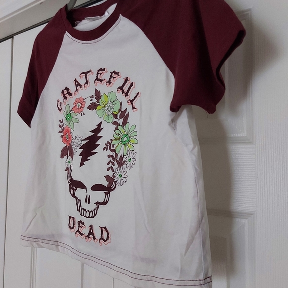 Grateful Dead White Tee cropped size large - Picture 2 of 5